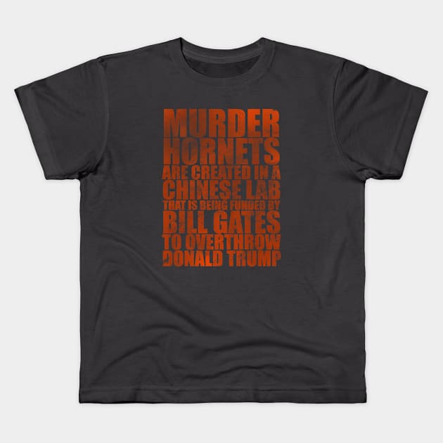 The Murder Hornets Conspiracy Kids T-Shirt by The Mere Exposure Effect